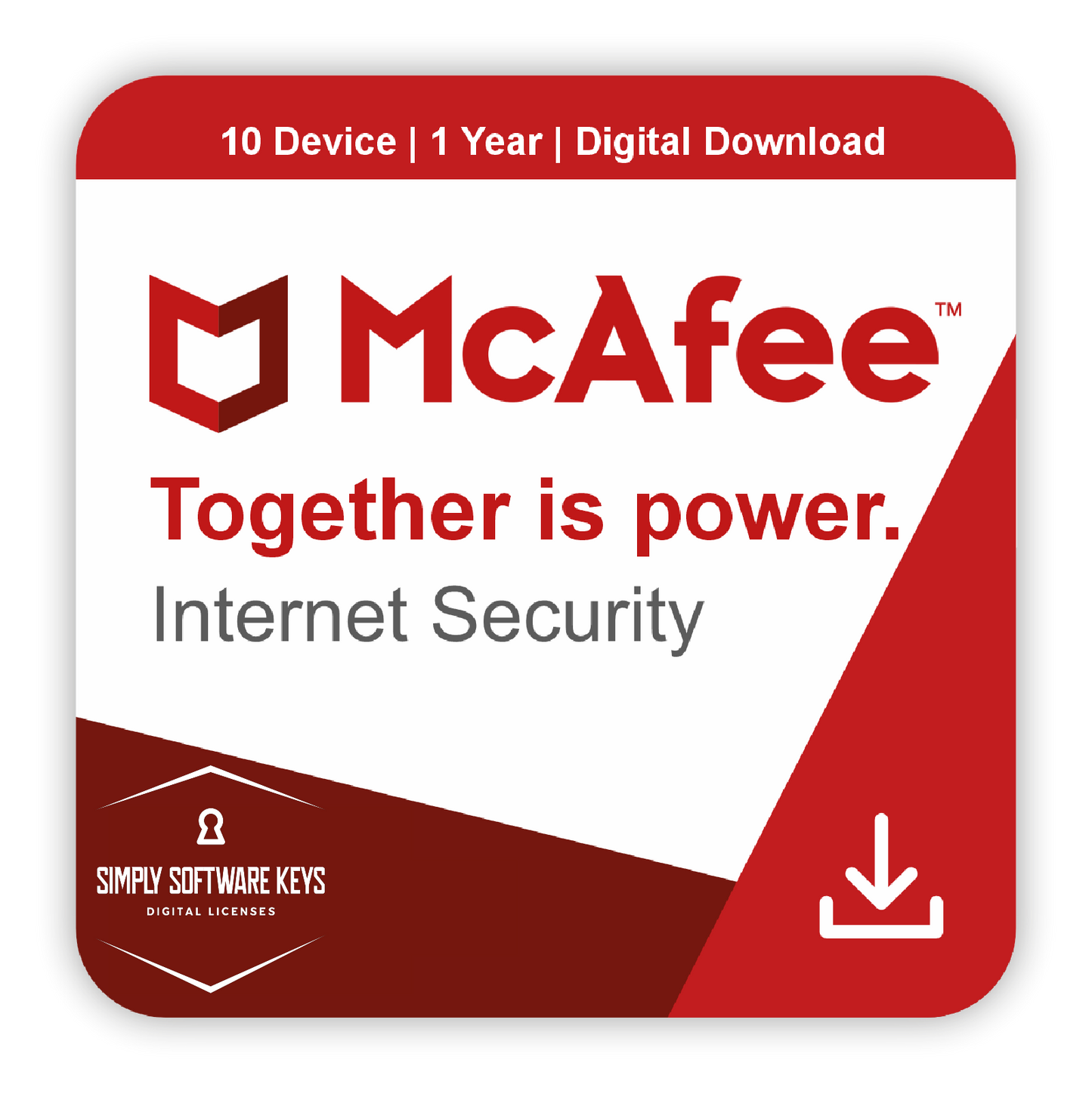 McAfee Internet Security | 1 year | 10 devices | Digital Download